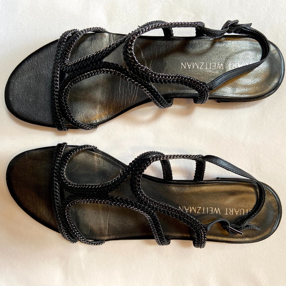 Stuart Weitzman Samoa Black Nappa Women's Sandals
